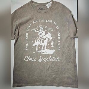 Chris Stapleton Mens Large Graphic T-Shirt Distressed Soft Faded Cotton‎ Tee NEW
